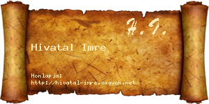 Hivatal Imre névjegykártya