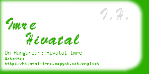 imre hivatal business card